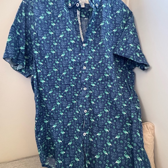 Report Collection Other - Report Collection Navy Flamingo Print Shirt